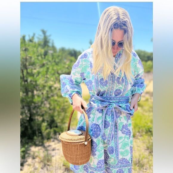 Sue Sartor XL Flounce Shorty - Blue Hydrangea- New - Picture 6 of 11